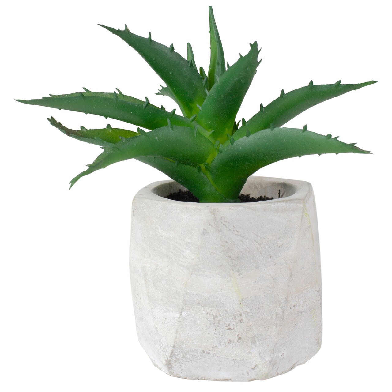 Northlight Artificial Potted Aloe Succulent in Cement Pot - 6"